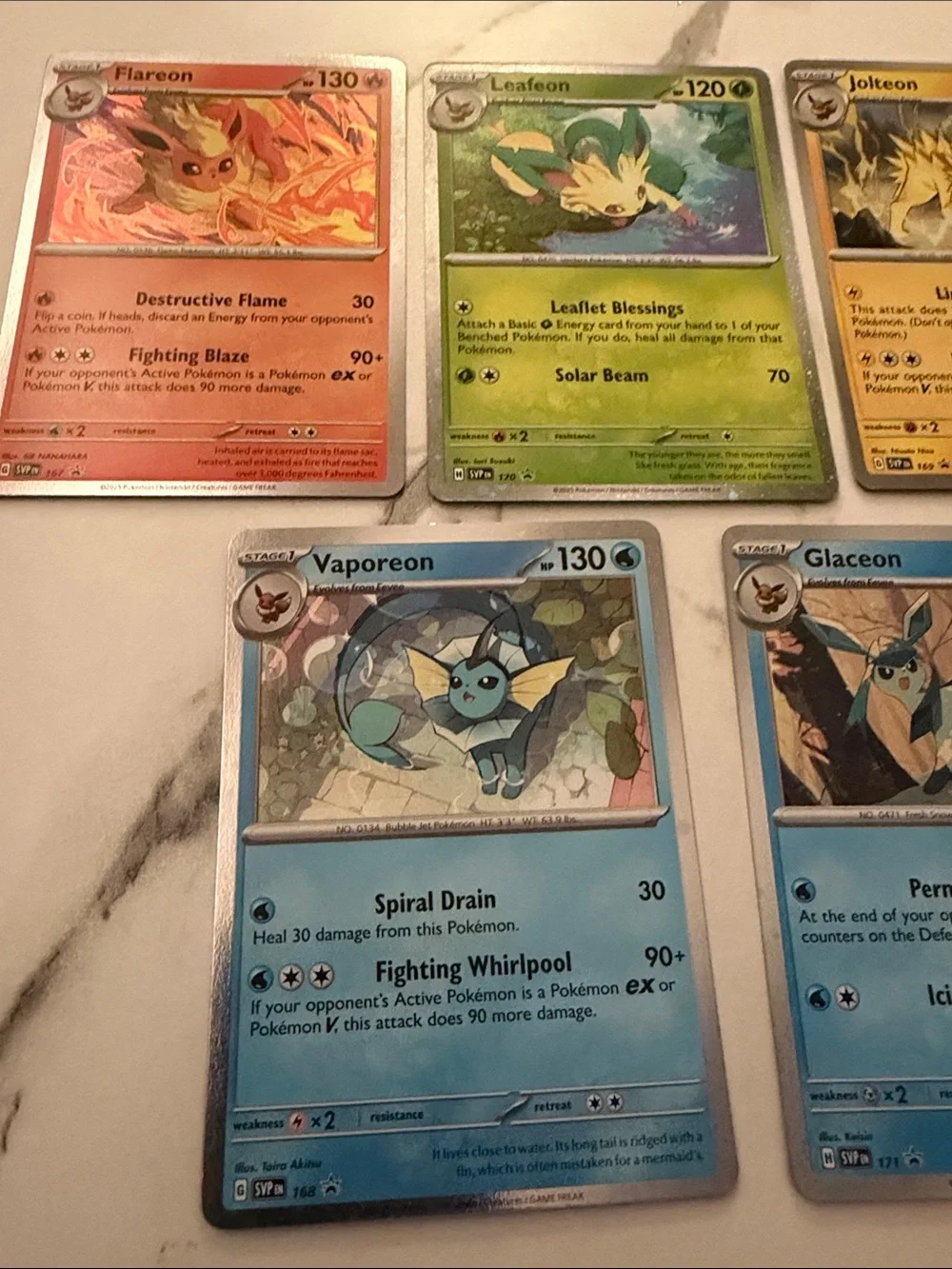 Pokemon Prismatic Evolutions Promos Flareon, Vaporeon, Jolteon, leafeon, glaceon